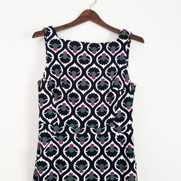 BODEN Heather Textured Shift Dress Navy Blue 6 - Picture 3 of 10